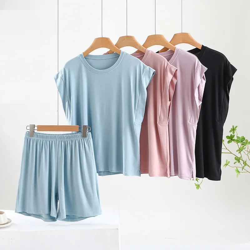 

Sleepwear Women's Clothes Suits Summer Thin Ice Silk Home Cozy Cool Skinny Soft Casual High Quality Temperament Loose Breathable