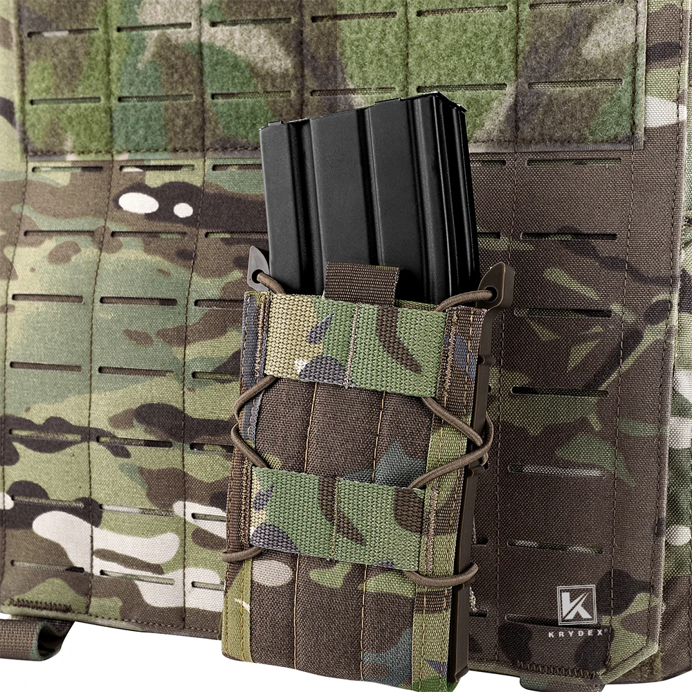 KRYDEX-Tactical 5.56 Magazine Pouch, M4, AR15 Rifle, Único Camo Mag Bolsas, Molle Holder, Caça, Airsoft, Paintball, CS Gear