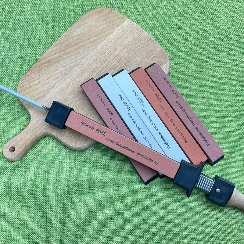 1Pcs Knife Sharpening Stones Knife Sharpener Fixed-angle kit, Professional Whetstone Set Grindstone Polishing Stone with Base