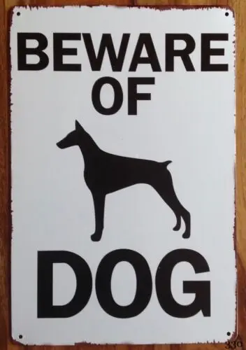 

WARNING BEWARE OF DOG METAL SIGN RETRO VINTAGE STYLE LARGE WALL PLAQUE