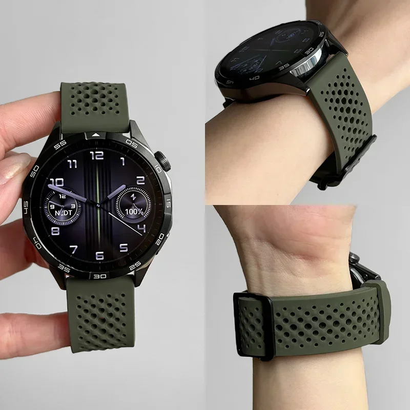 20mm 22mm Liquid Silicone Strap for Xiaomi Watch 5 S5-4-3-2 Breathable Bracelet for Garmin Forerunner 970 570 265 Original Band