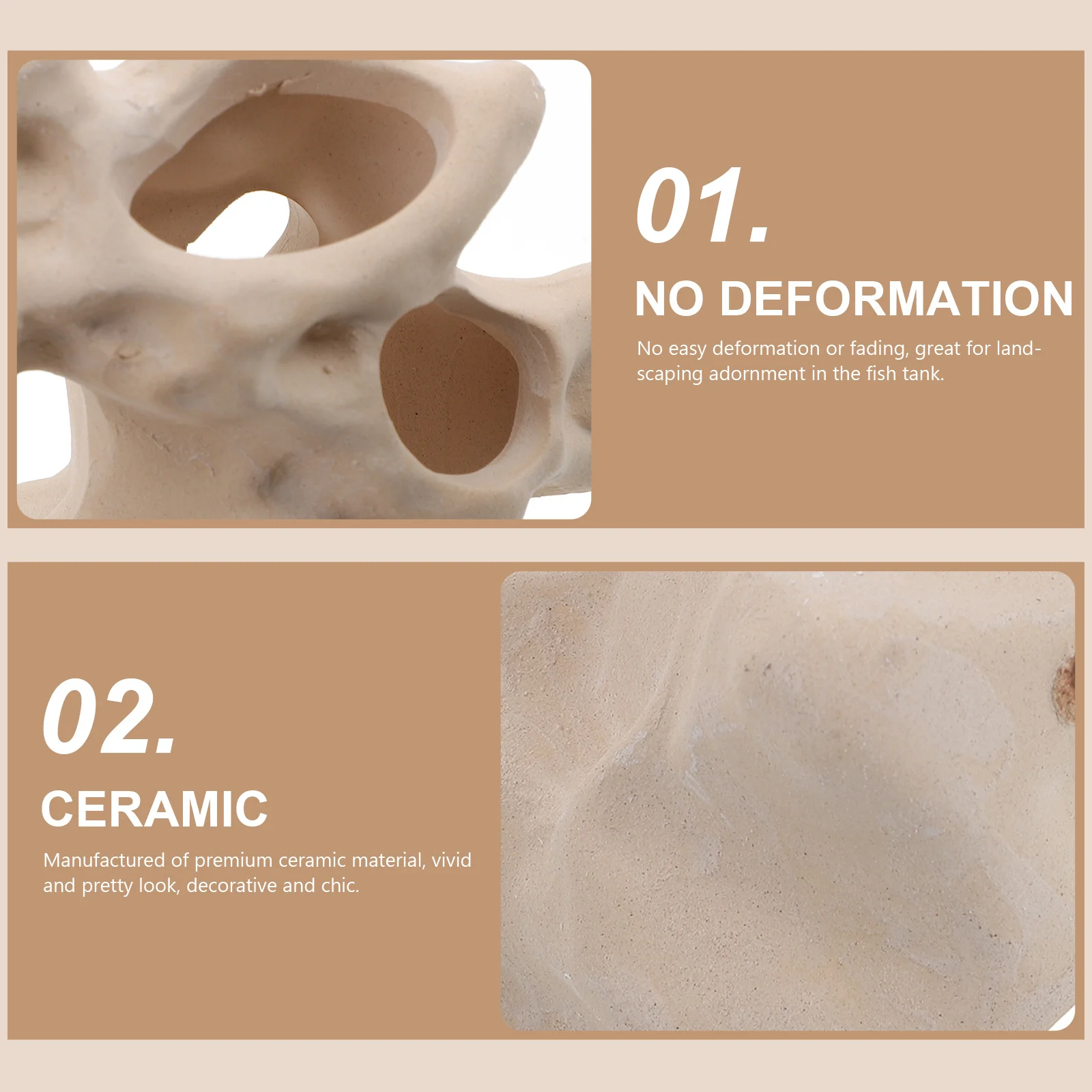 

Fish Tank Hiding House Lifelike Ceramic Aquarium Decoration Durable Stable Bottom Compact Fish Tank Ornament Aquarium Ornaments