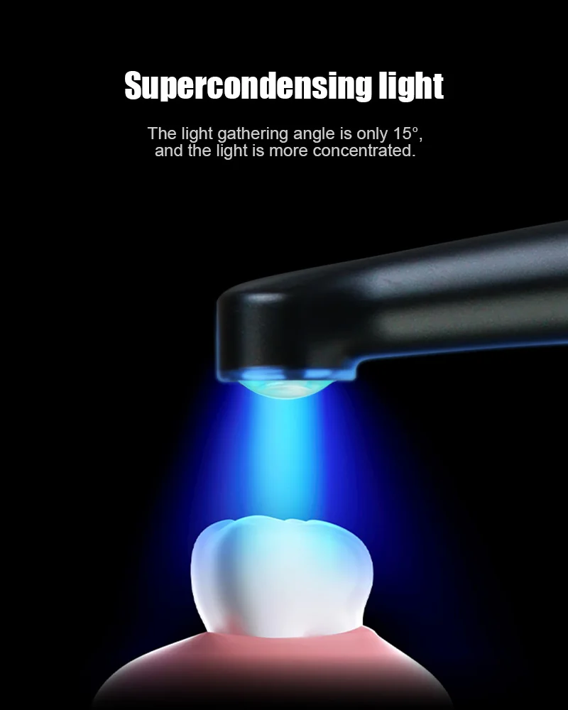 VVDental Photopolymerisator LED-Aushärtelampe 1 Sekunde Harzaushärtung 3200mW/c ㎡ 6-Modi-Karies-Diagnosegerät für die Zahnmedizin – Detail 4
