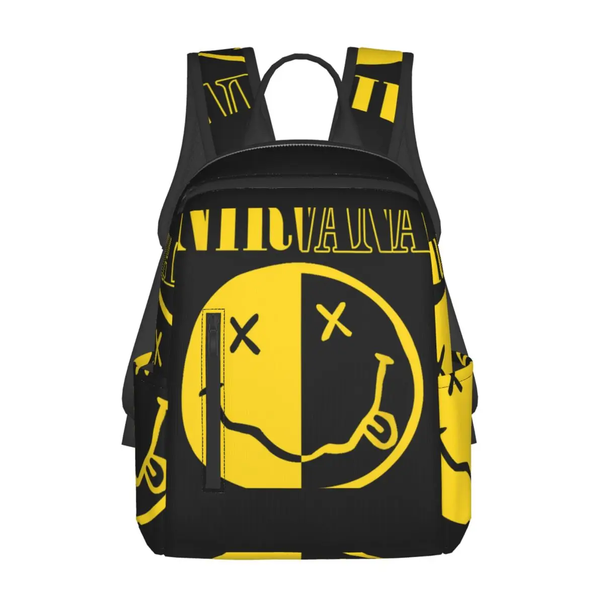Nirvanas One Sided Smile klassischer Rucksack, Tagesrucksack, großes Fassungsvermögen, für Jungen und Mädchen, Büchertasche, Schultasche, Umhängetaschen für Männer und Frauen