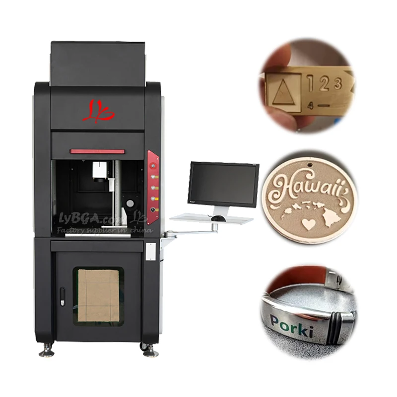LY Metal Jewelry Fiber  Marking Machine Air-cooled Enclosed Optional 20W 30W 50W 60W 80W 100W 200W    Wavelength 1064nm