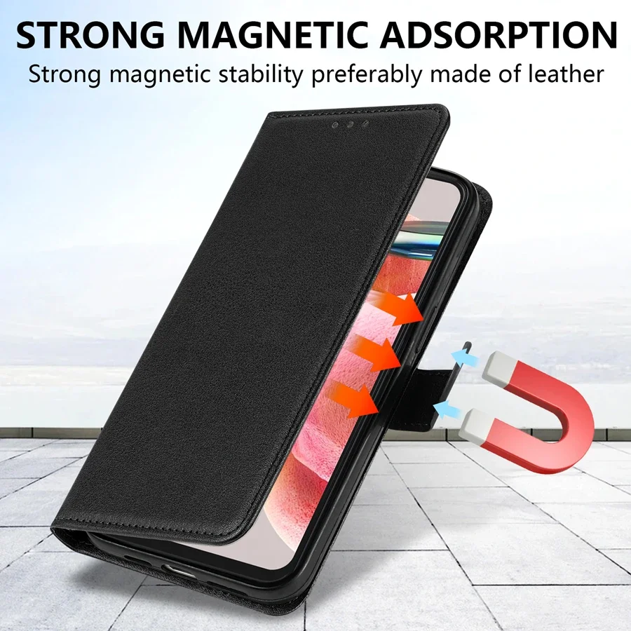 Funda de cuero magnética tipo cartera con ranura para tarjetas y soporte, para Xiaomi 14T 13T Redmi 14C 13C 12C 10C Note 14 Pro+ 14S 13 12 12S 11 10 Pro 4