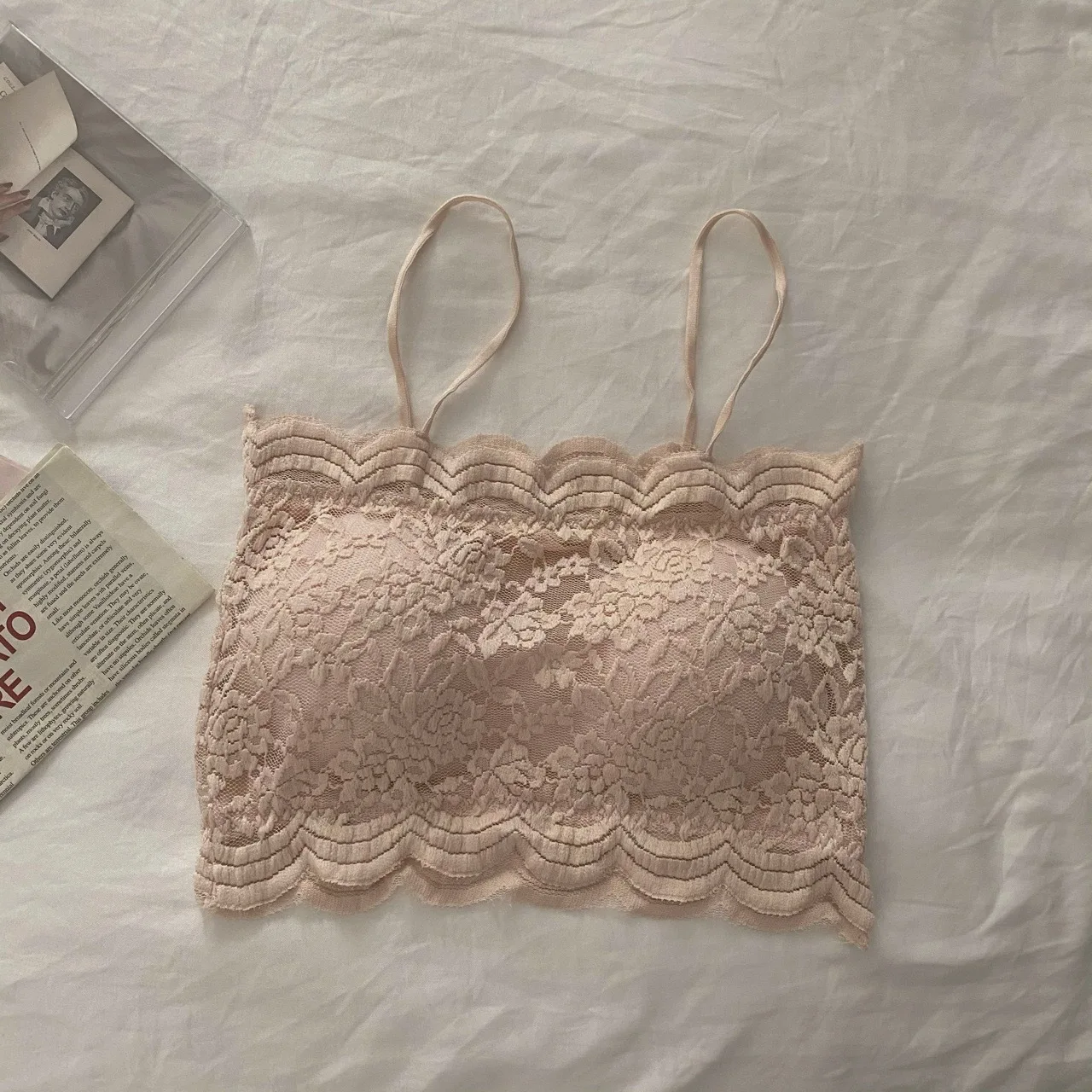 Sous-vêtements en coton pour femmes, hauts tubulaires, Sexy, haut en dentelle, soutien-gorge imprimé à la mode, sans anneau en acier, Lingerie confortable pour l'extérieur