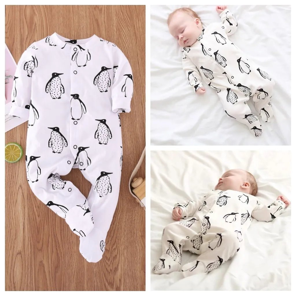 Baby Boy Girl Rompers Long Sleeve Cotton Cute Animal Printing Newborn Baby Boy Girl Clothes Jumpsuit Toddler Infant