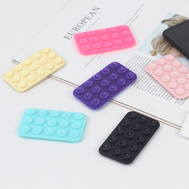 Silicone Suction Phone Holder Mat Multifunctional Suction Cup Wall Stand Square Anti-Slip Double Side Case Mount Back Sticker image 3