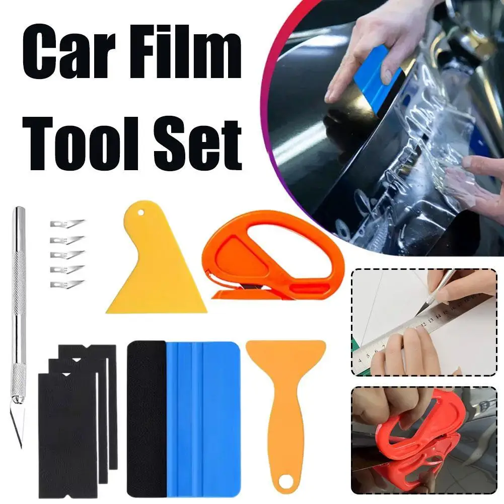 13Pcs/set Car Film Wrap Tool Kit Vinyl Spatula Vinyl Scraper Cutter For Vehicle Window Car Accessories Wrapping Tools