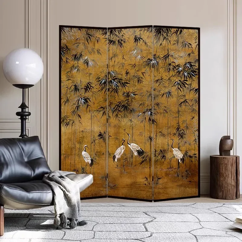 for French Medieval Screen Partition for Living Room Song Dynasty Aesthetic Entrance Background Wall Light Luxury High End