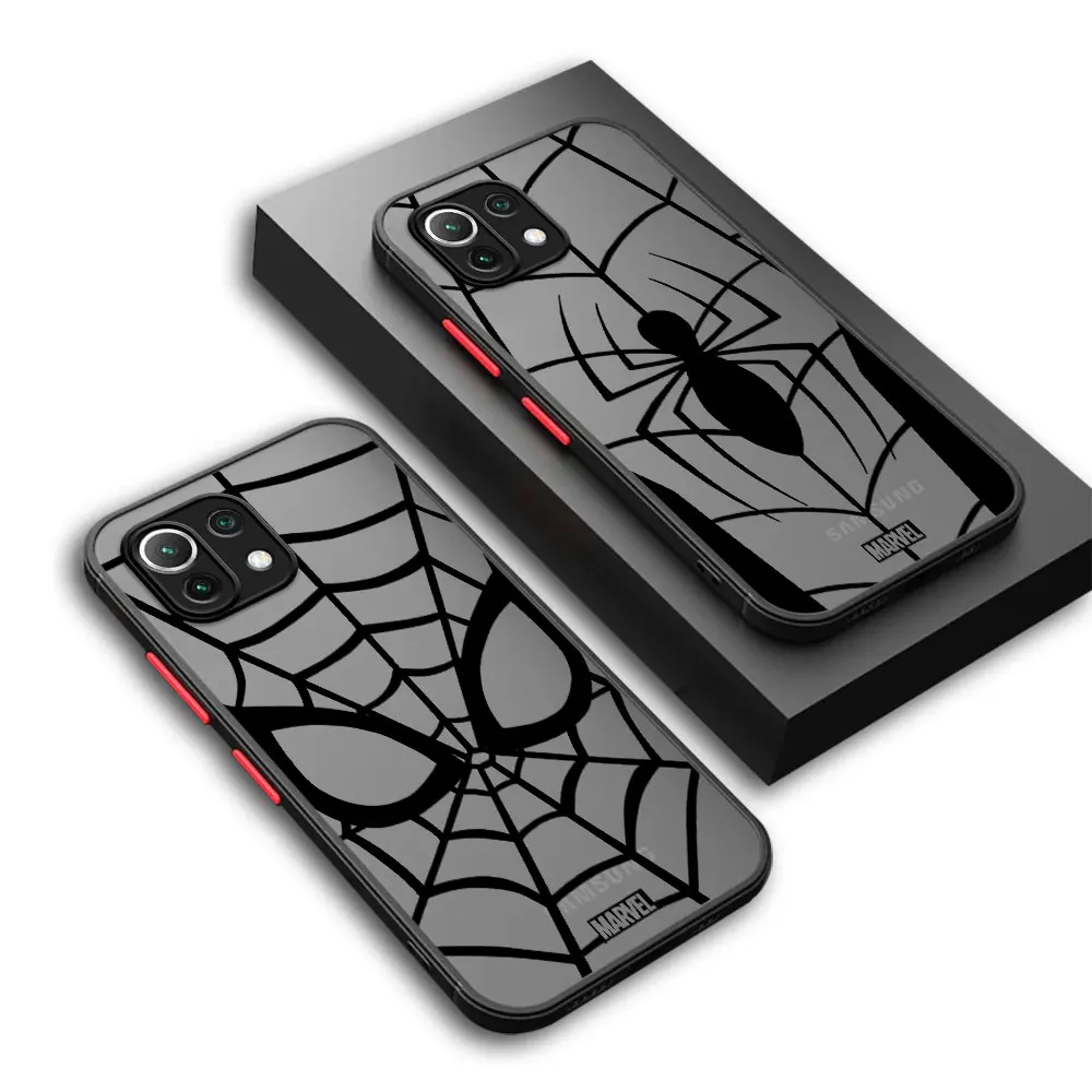 Marvel Spiderman Shockproof Matte Cover Soft Case For Xiaomi Mi 13 Ultra 9T 10T Pro 11 Lite 11T Pro 5G 12t Pro 12x Coque