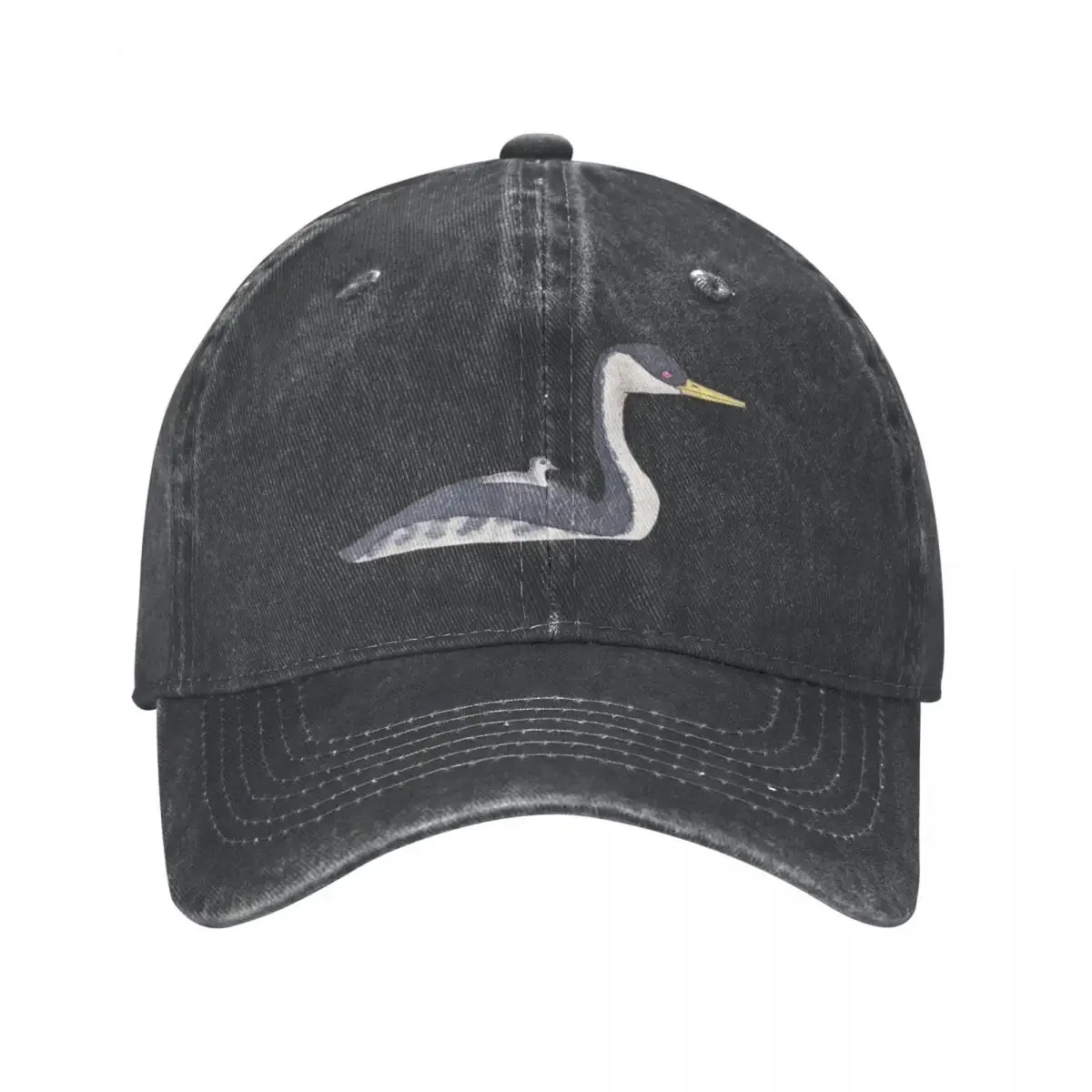 Western Grebe Watercolor Bird Art Cowboy Hat Snap Back Hat Sunhat For Women Men's