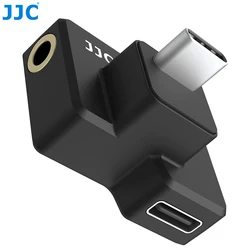 JJC 3.5mm USB-C Microphone Adapter Only for DJI Osmo Action 1 Camera Supporting Battery Charging and Data Transmission