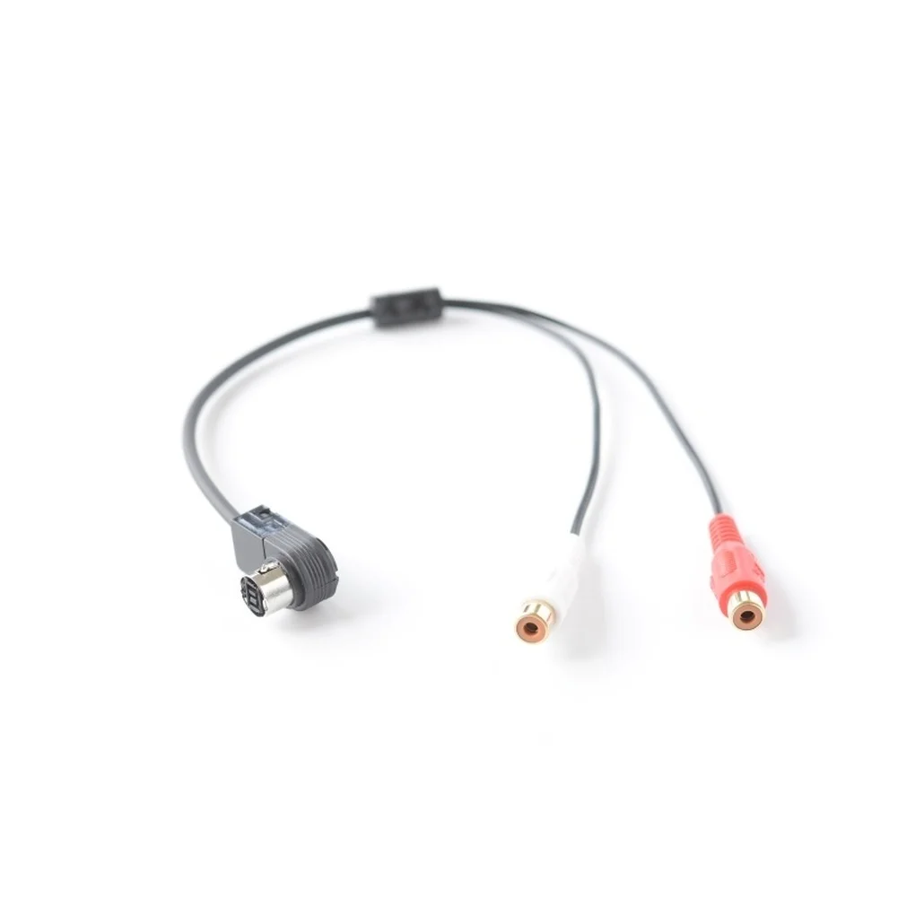 In-Car AUX To 2 For RCA Audio Adapter For Plug-, Fits PC7-102 KS-U58 PD100 U57 U29, ABS Build, Easy Install For Car Stereo
