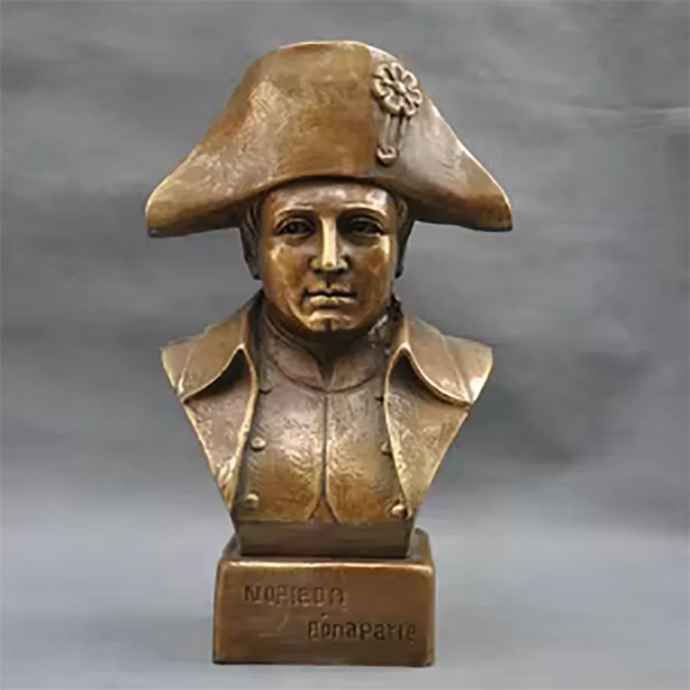 12'' France Hero Warrior Soldier Emperor Napoleon Bonaparte Bust Bronze Statue