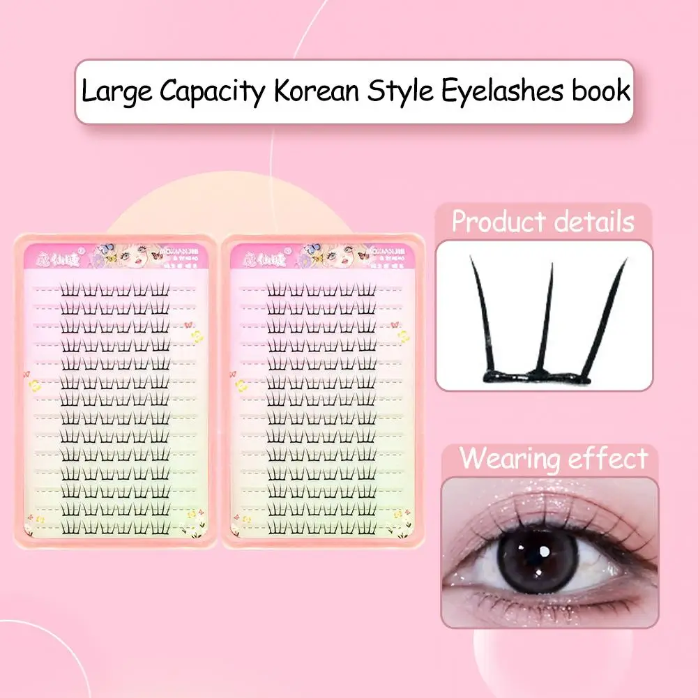Faux-cils artificiels de Style coréen, grappes de bandes dessinées denses, outil de maquillage parfait pour les filles, sans colle, P9T3