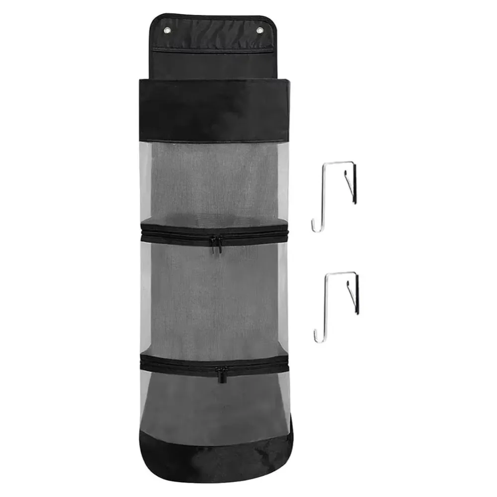 

Door Rear Basketball Hanging Bag Metal Hooks Hanging Organizer Ball Storage Container Convenient Mesh Black