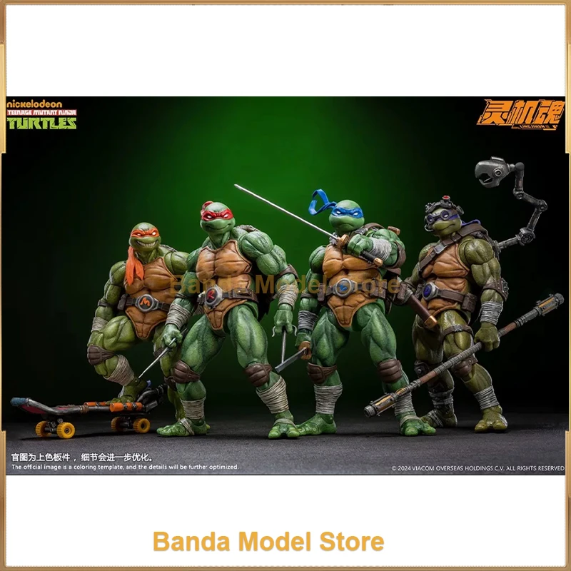 Original LING JIHUN Ninja Turtles Leonardo Raphael nickelodeon Anime Figure PVC Toys Gift Collectible Model