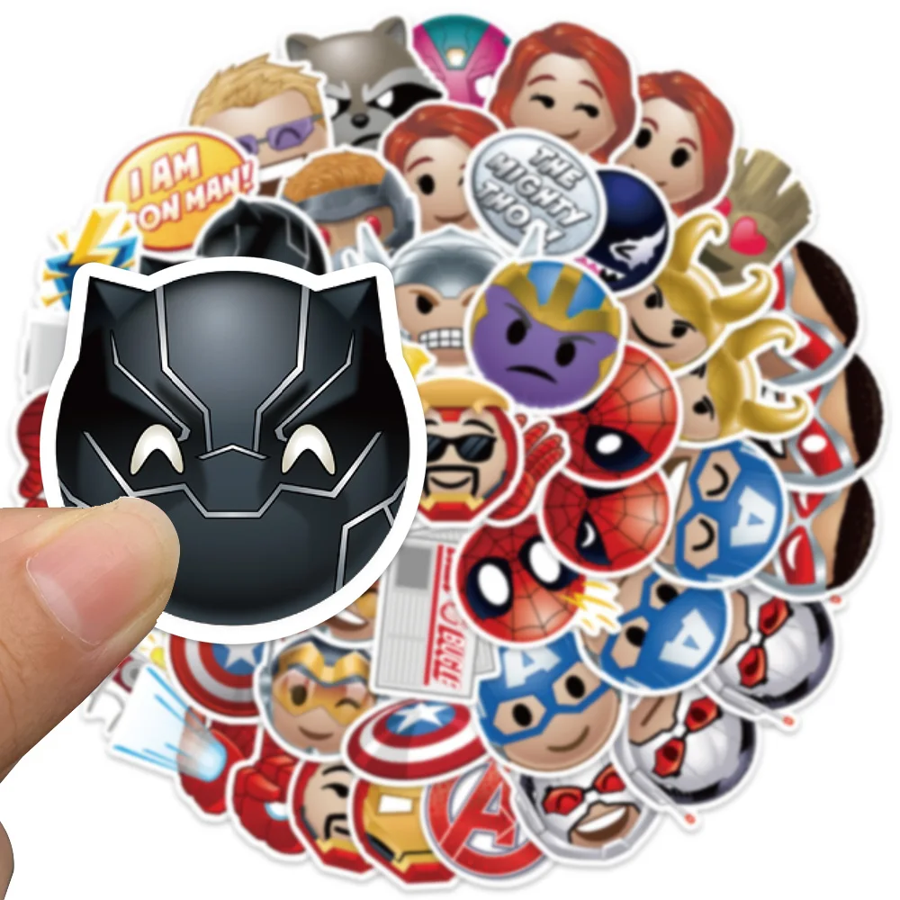 สติกเกอร์ดิสนีย์ 50 ชิ้น ลายมาร์เวล ดิ อเวนเจอร์ส ฮีโร่ มีม ตัวการ์ตูนสุดเท่ ลายสไปเดอร์แมน สำหรับติดกันชนรถยนต์ ขวดน้ำ โทรศัพท์ หมวกนิรภัย