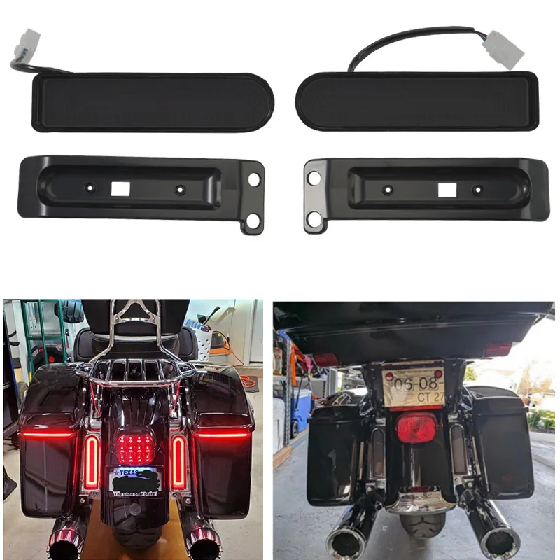 

Rear Taillight LED For Harley Road King Ultra Limited Electra Glide 14-22 Saddlebag Filler Inserts Support Run Brake Tail Lights