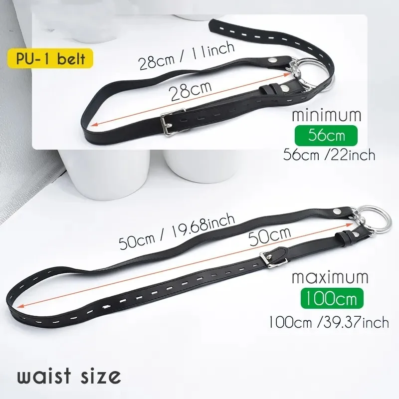 New Male Chastity Belt Anti-slip Device PU Leather Assisted Belt ONLY Adjustable Cord Cock Ring Accessories Sex Toys Sex Shop 18