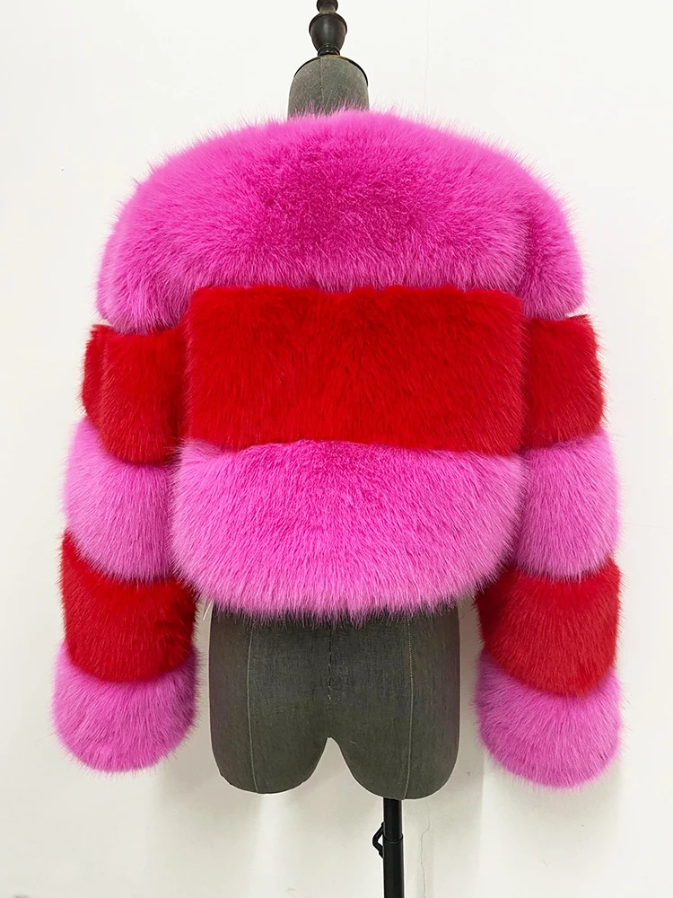 자도린 맞춤형 컬러 플러피 숏 인조 모피 코트 여성 재킷 겨울 긴팔 지퍼 인조 모피 재킷 여성 모피 탑 코트