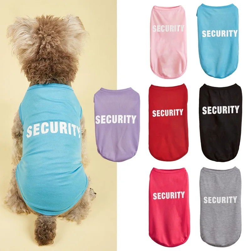 

Cute Security Clothing for Dogs Summer Pet Clothes Vest for Small Dogs Chihuahua Yorkshire Puppy Cats Low Price Pets T-shirt