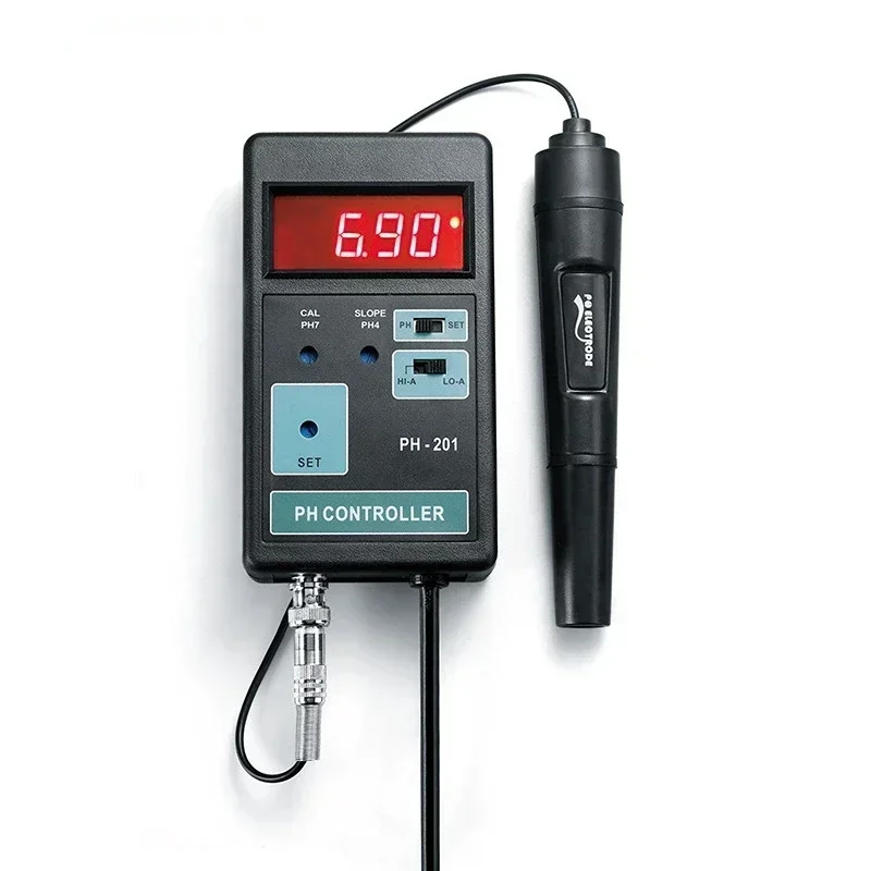 PH-201 High Precision Digital Online Acidity Alkalinity Controller, Real Time Water PH Monitor for Aquarium Swimming Pool