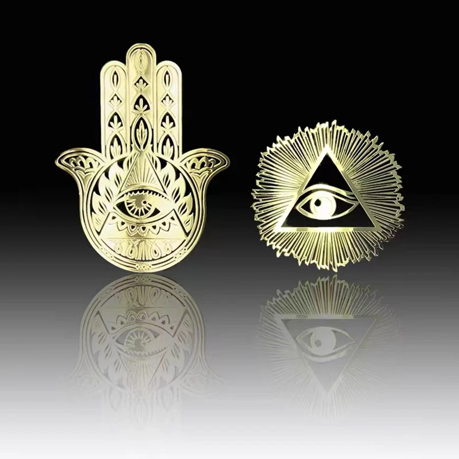 Fatima Hand metal with eagle head God Horus Eye pattern Mobile phone sticker notebook decoration sticker