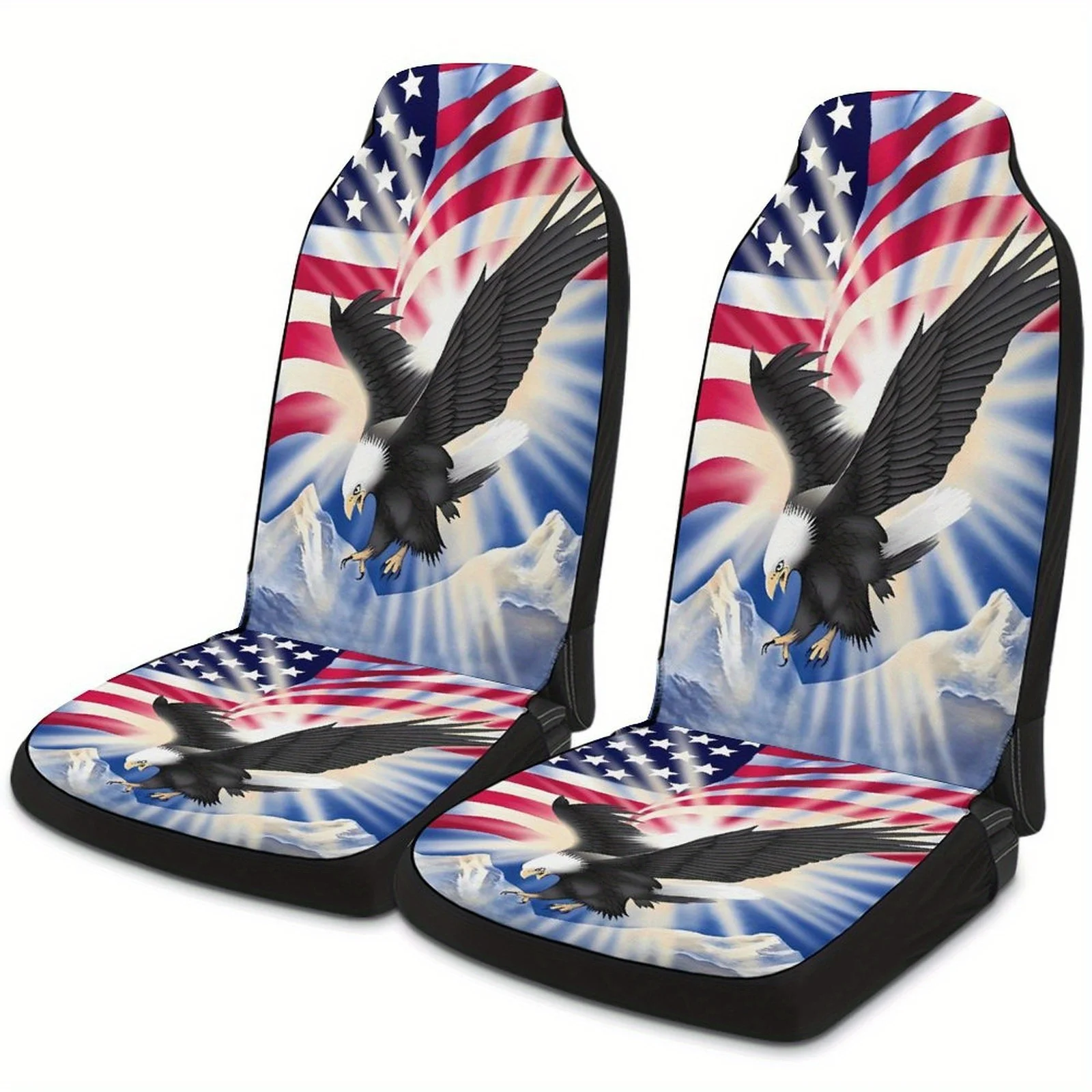 قطعتان من أغطية السيارات الداخلية الأنيقة بنمط لافتة متدلية على شكل نجمة، قابلة للتنفس وغير قابلة للانزلاق، أغطية أمامية للسيارات. #5