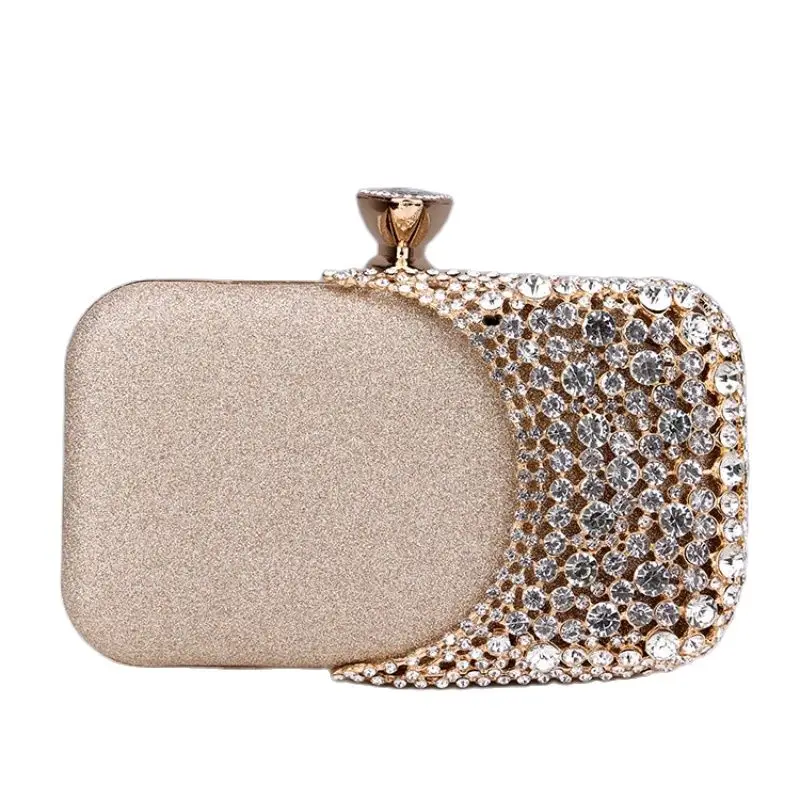 

Gold Diamond Party Bag Women's Retro Banquet Bag Versatile Banquet Handbag Metal Chain Shoulder Crossbody Bag