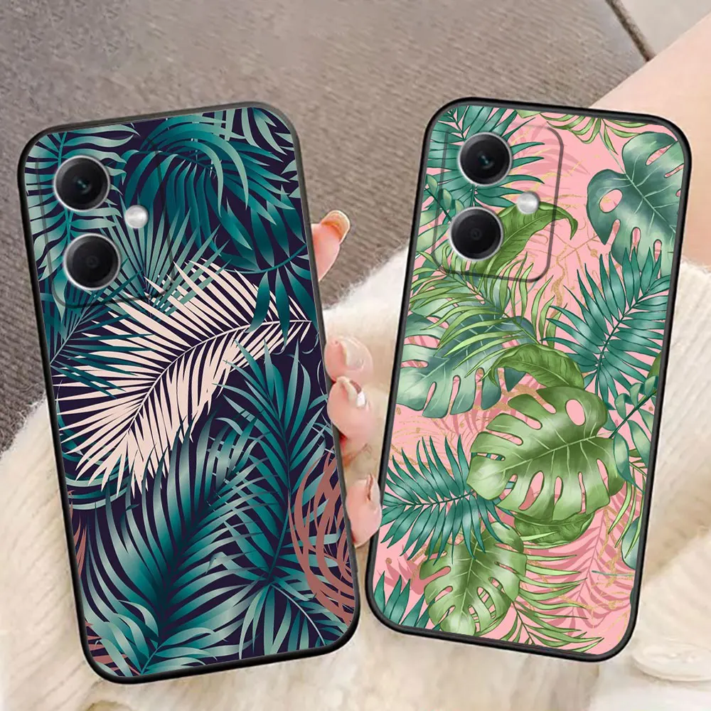 

Vintage Banana Leaf Flower Phone Case For Redmi Note 13 12 12S 11 11T 11S 10 9T 9S 9 8 8T 7 6 Pro 5G 4G Case Funda Coque Shell