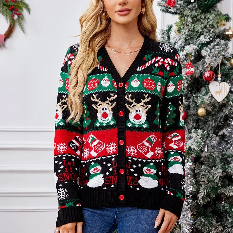

2024 Women's Casual Long Sve Cisas Sweater round Ne Open Cardigan Polyester Fiber Autumn Faion Ladies Knitwear