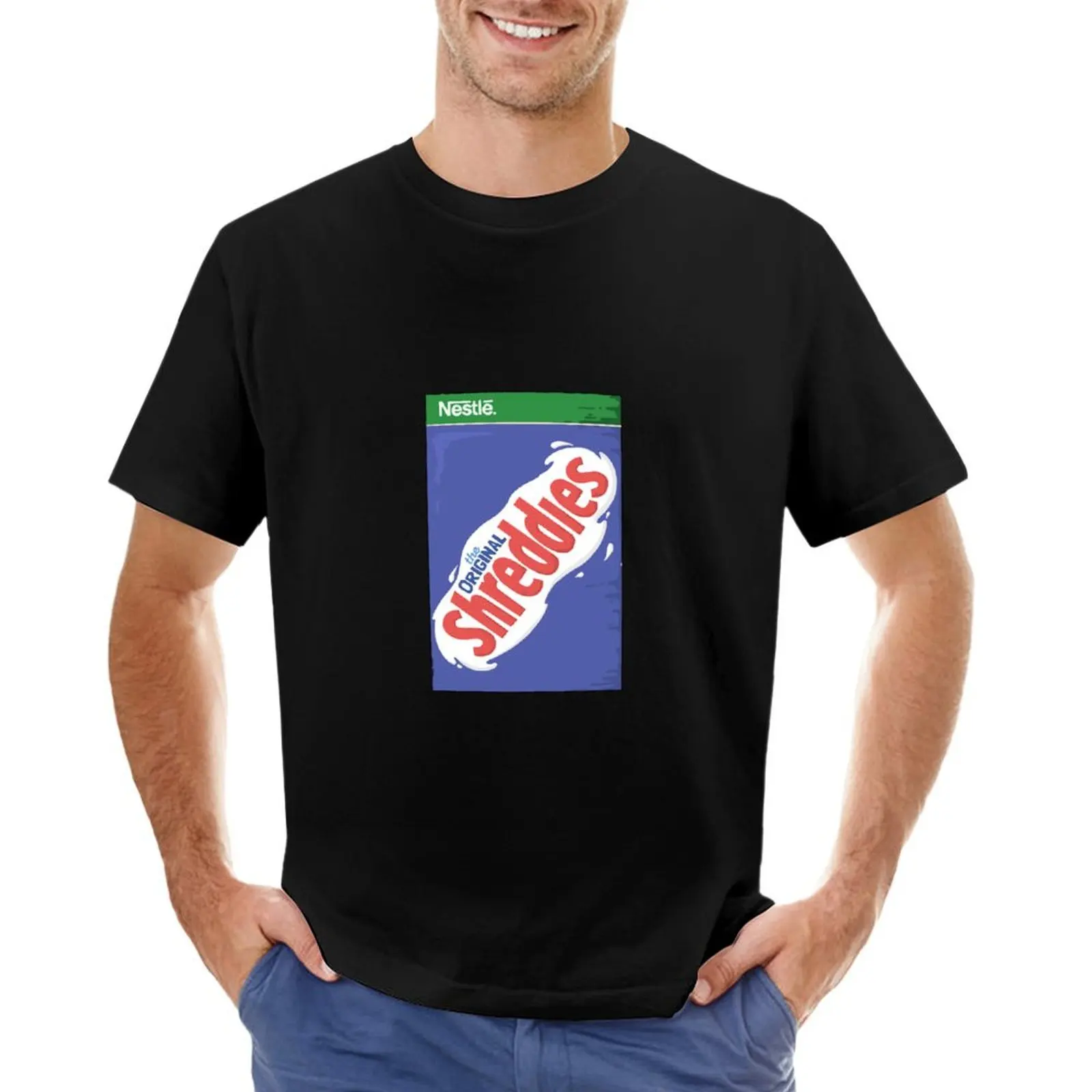 Shreddies Cereal Box T-Shirt kawaii clothes customs men graphic t shirts