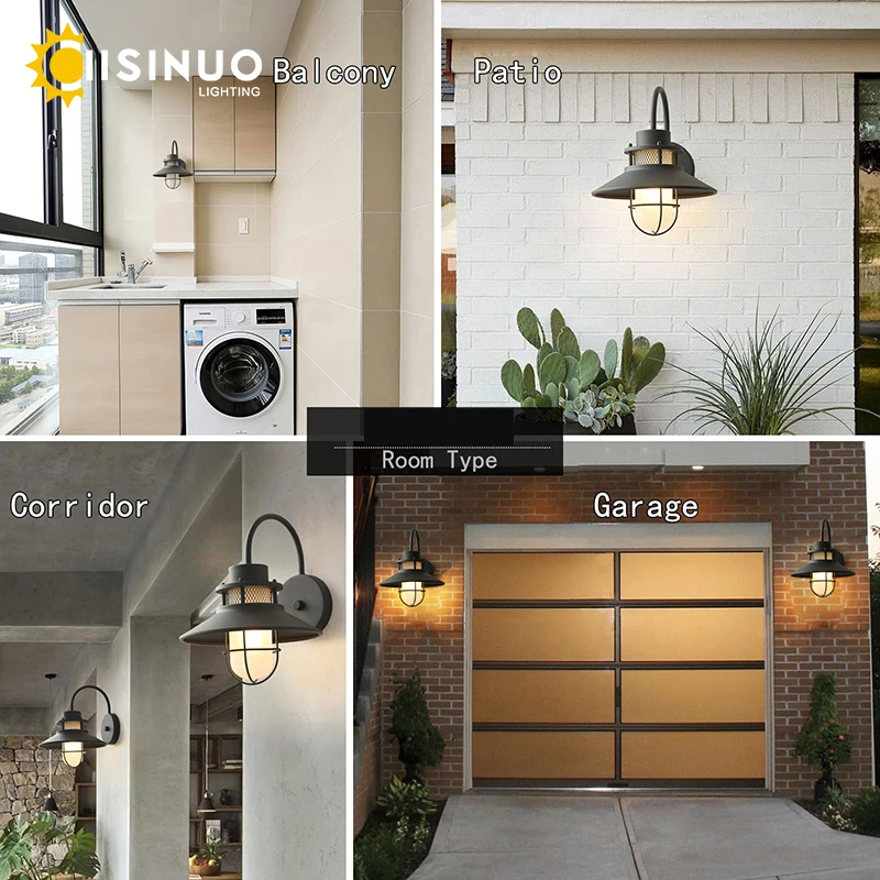 Vintage Outdoor Wall Light Weather-Resistant Rustproof Sconce Classic Farmhouse Design Garden Lighting for Patio Balcony Terrace