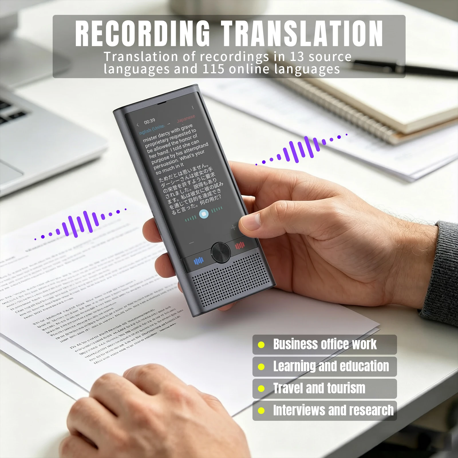 S10 Portable Voice Translator 148 Online 19 Offline Languages Real Time Photo Recording Translation 4G WiFi Instant Translate image 6
