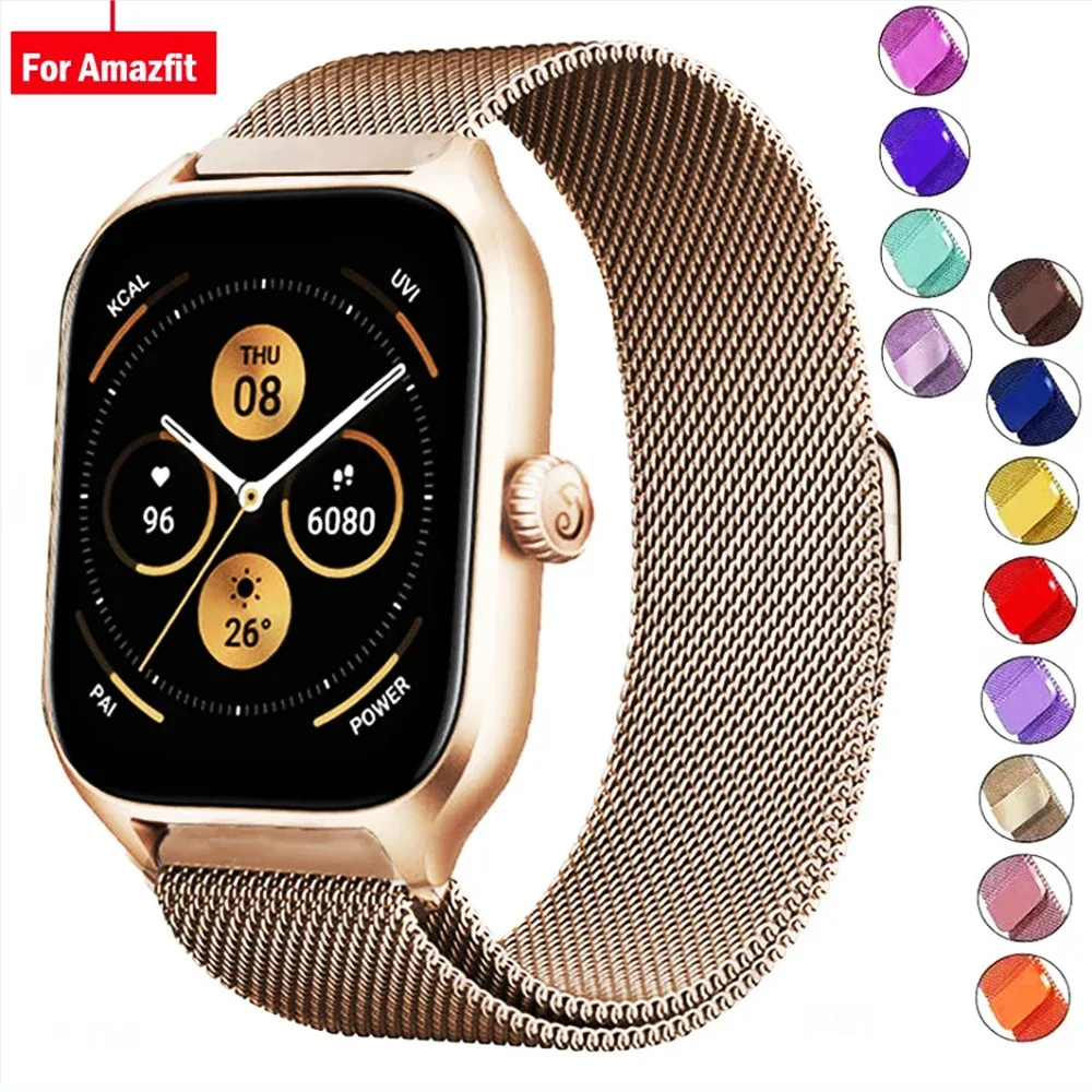 Milanese loop For Amazfit GTS/GTR-4-3-2e-Mini-Pro/stratos Metal 20mm 22mm watch band Amazfit Bip 5-3 Pro/U-S-lite/balance strap