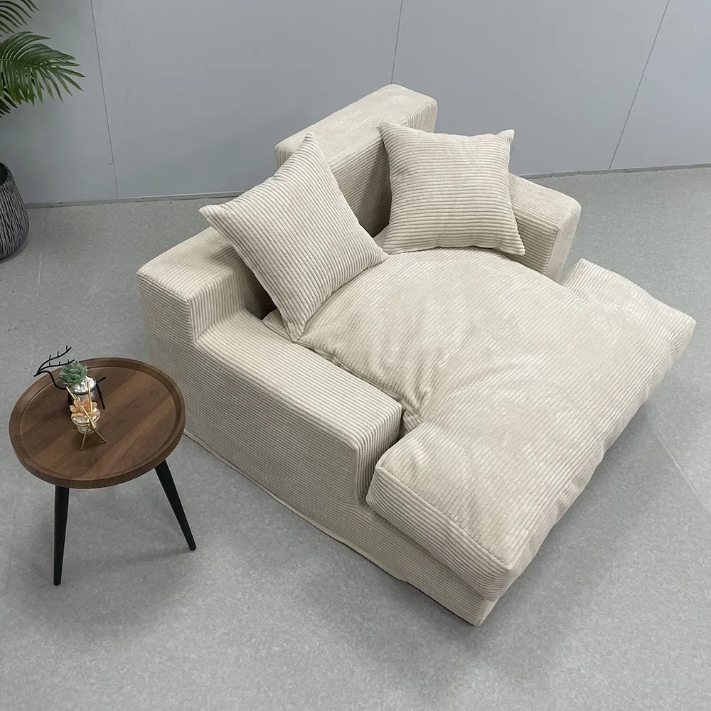 Compressible removable and washable lazy sofa high-density sponge with pedal bean bag chair