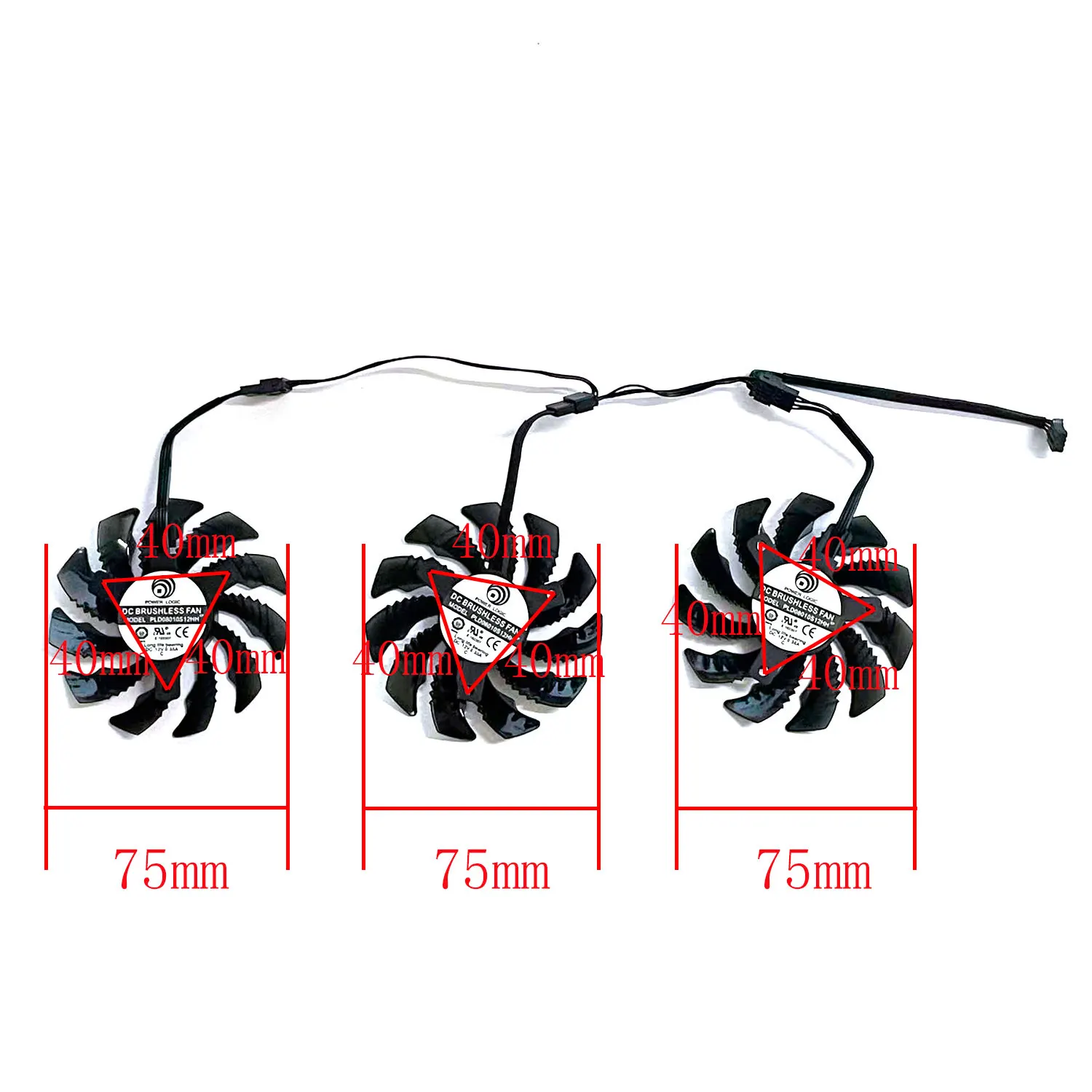 Suitable for Gigabyte RTX 3060 3060 Ti 3070 3070 Ti RX6500 XT 6600XT game OC graphics card T128010SU PLD08010S12HH GPU fan