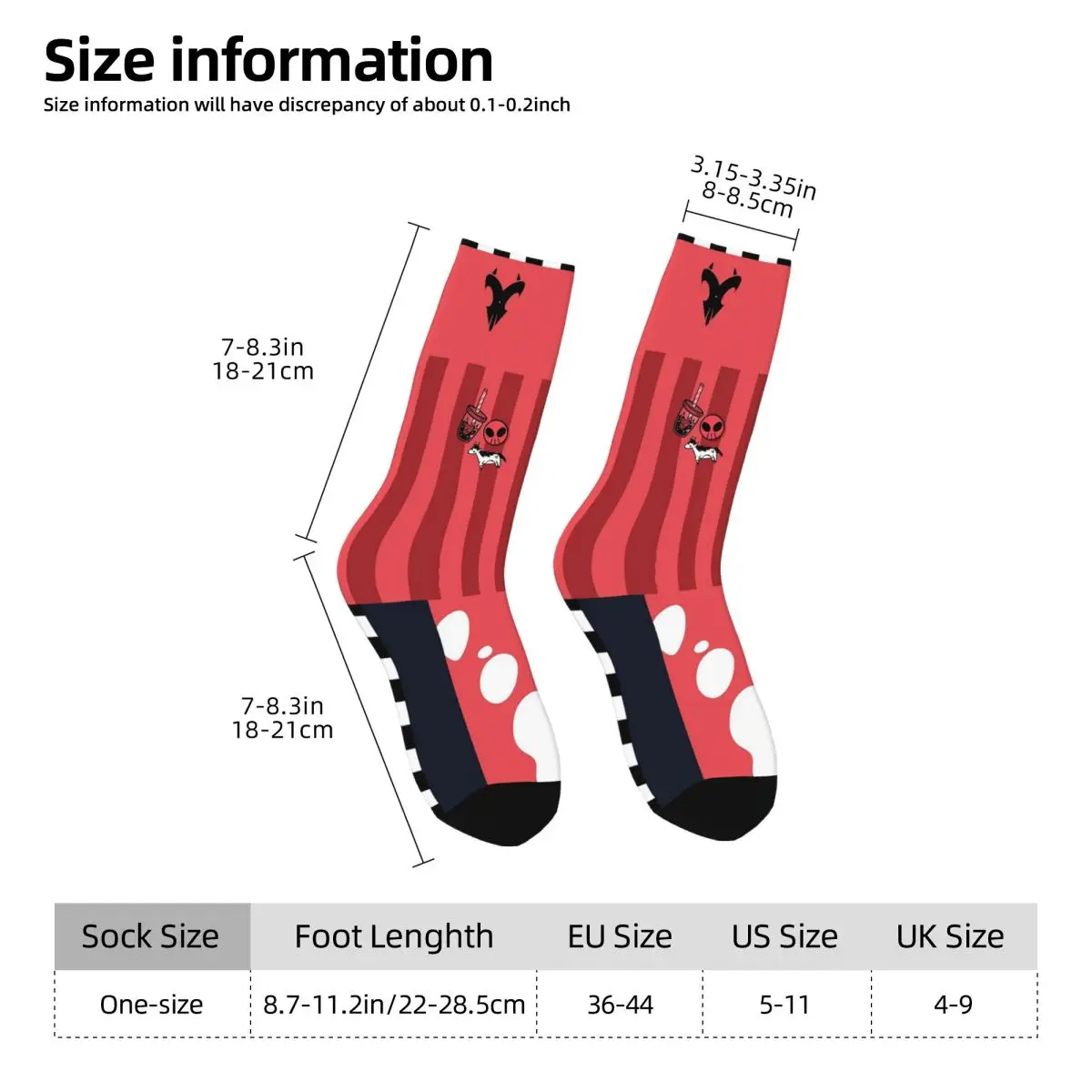 جوارب طاقم جميع المواسم Helluva Boss - جوارب Blitzo Harajuku جوارب طويلة إكسسوارات للرجال والنساء هدية عيد ميلاد