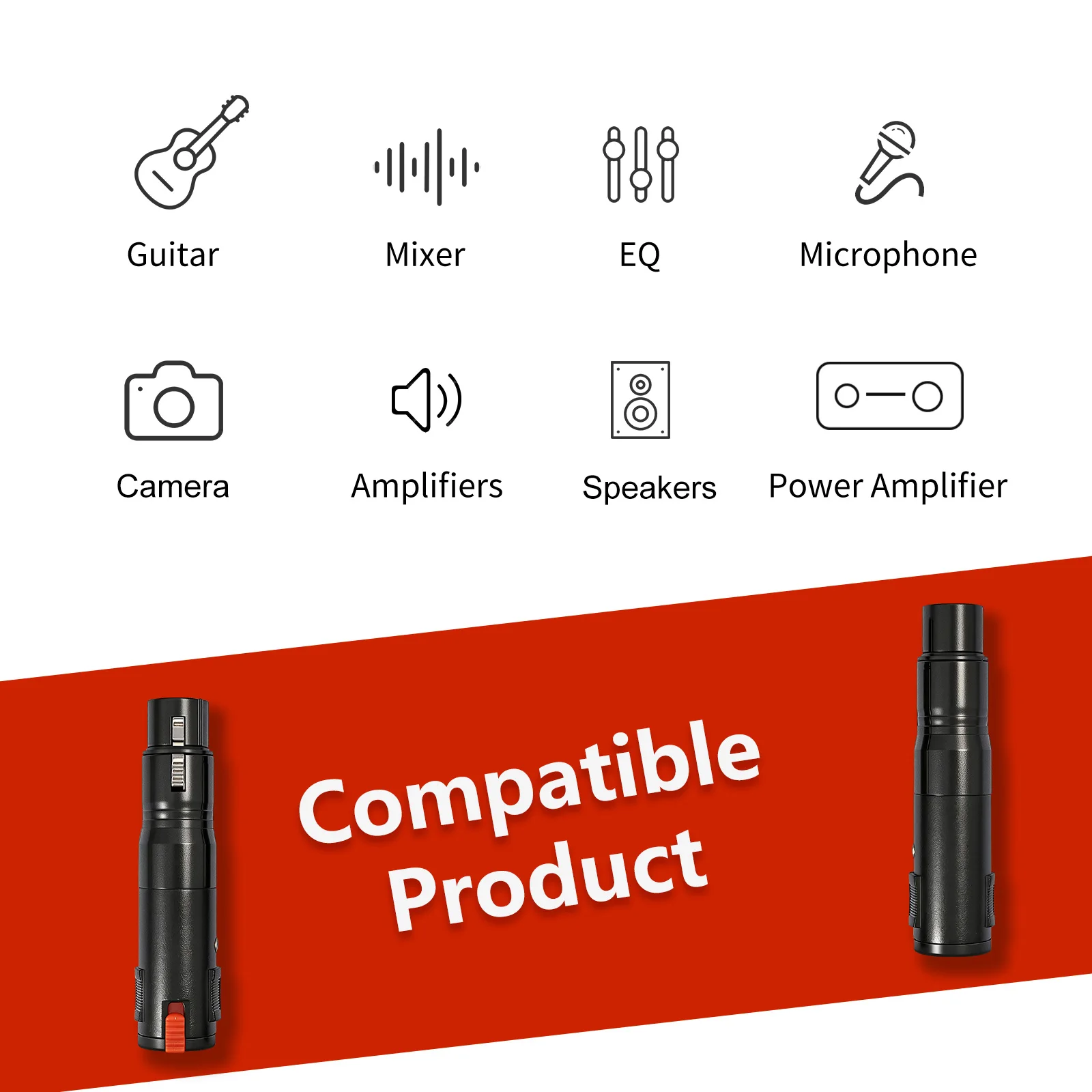 1/4 TRS Female To 3Pin XLR Female Microphone Cable Connectors Audio Cable Plug Audio Adapters for Microphone DMX Mixer Speaker