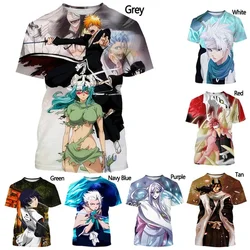 New Summer Casual Short-sleeved T-shirt Fashion Men's and Women's Japanese Anime BLEACH 3D Printing T-shirt