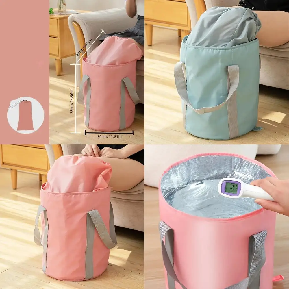 Portable and Foldable Foot Bath Bucket for Travel Camping Outdoor - 1pc Foldable Knee Foot Tub with Bath Bag, Convenient Foot So