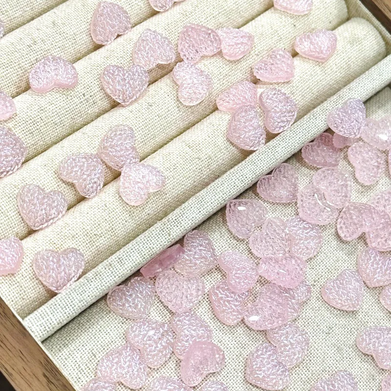 Mini Knit‑Effect Heart Button Resin Charms, Fall Winter Tiny Decor for Nails, Doll Outfit, Journal, Cream Glue DIY Accessories