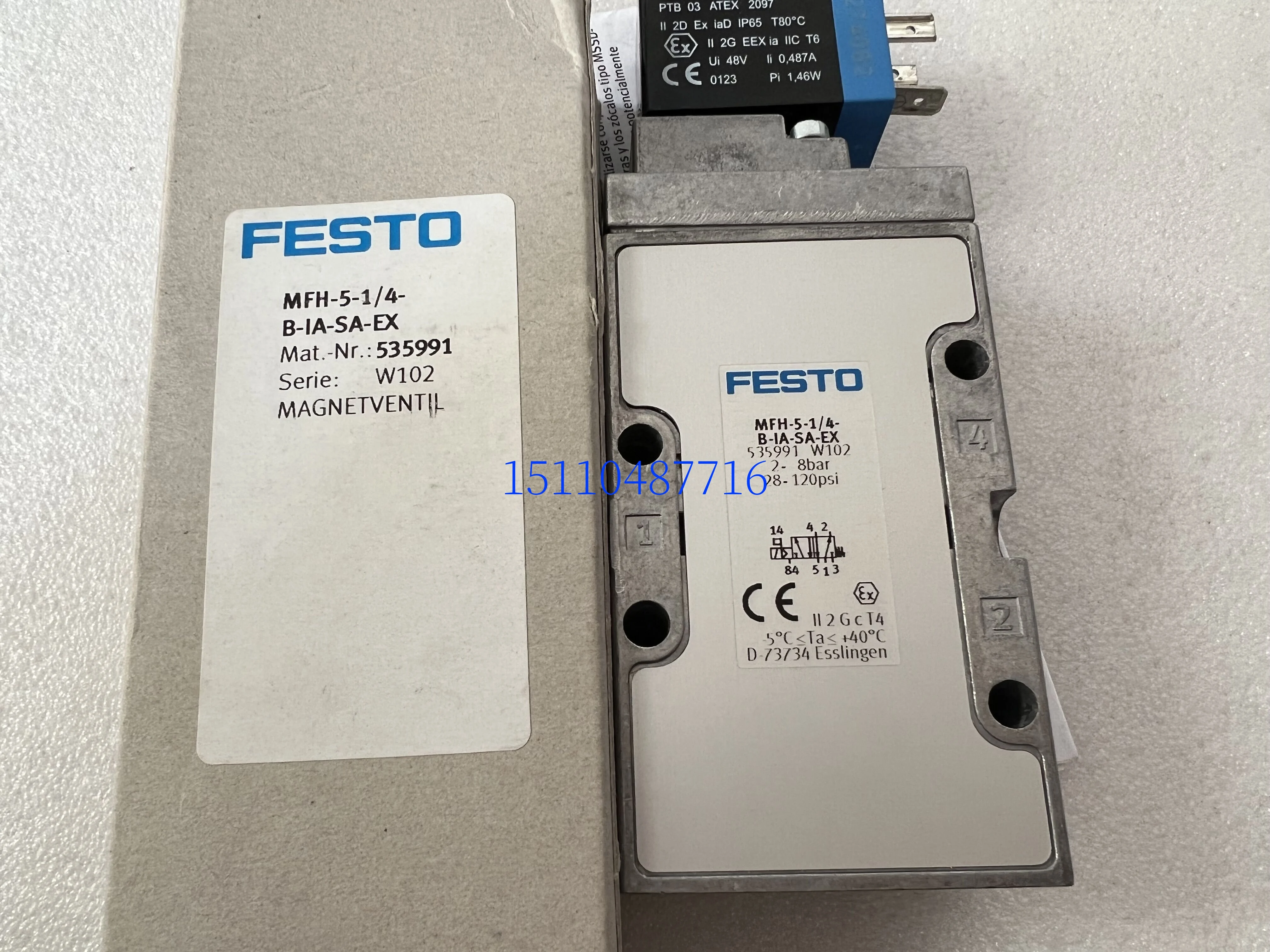 Festo FESTO Solenoid Valve MFH-5-1/4-B-IA-SA-EX 535991 In Stock