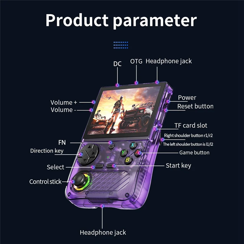 

A99E-K36S Retro Handheld Video Game Console 64GB 15000+ Games 3D Joystick Linux Wifi Up To 20+ Emulator Game Player A