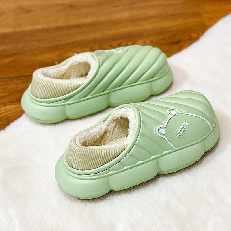 Winter Slippers Voor Heren Katoenen Schoenen Binnen Buiten Met Fluwelen Trendy All-Match Waterdichte Warme Pluche Platform Nieuwe Mode