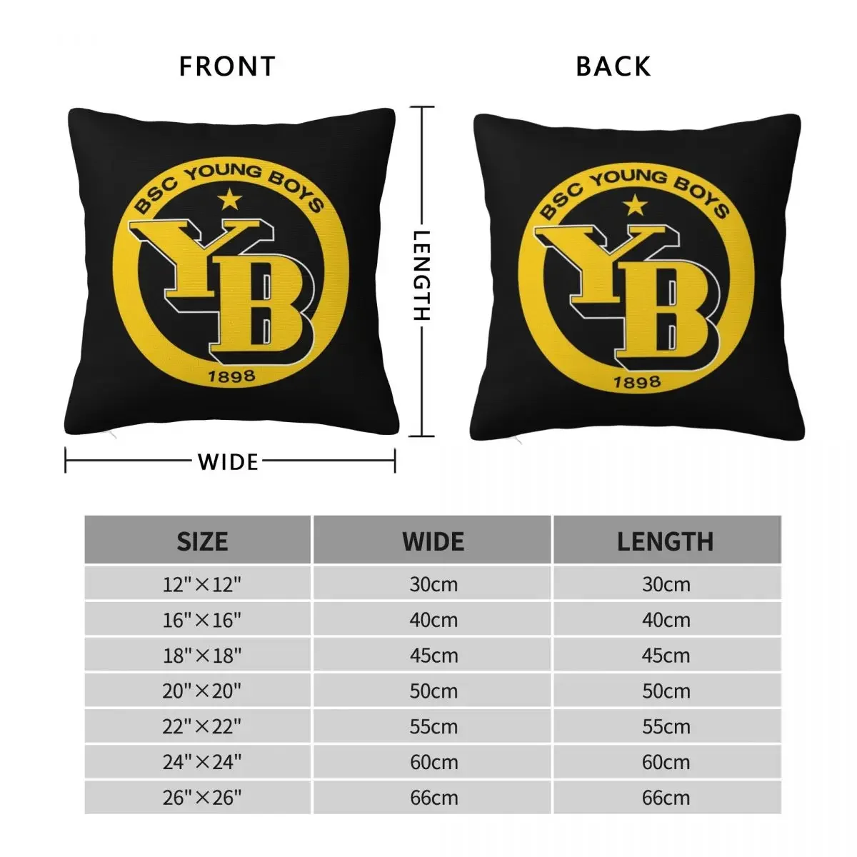 BSC Young Boys Swiss Football Sports Fans Bern Switzerland Square Pillowcase Cushion Pillow Case Polyester Throw Pillow cover