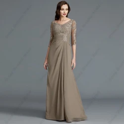 Exquisite Strapless Mother of Bride Dresses for Women Three Quarter Wedding Party Dresses with Lace 2024 Summer Robe De Soirée